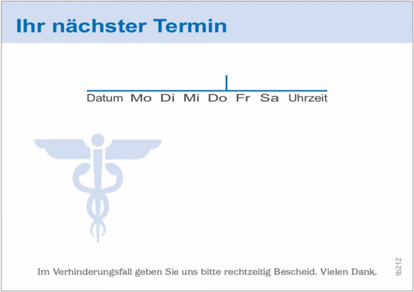 Terminblöcke, Terminzettel Caduceus für Ärzte, Heilpraktiker