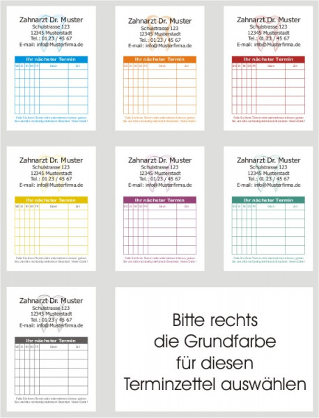 Terminzettel Classic Zahnarzt 101b