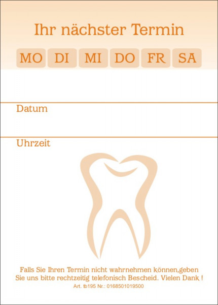 Terminblock tz195 Zahnärzte
