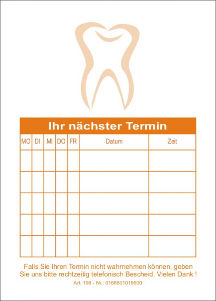 Terminblock tz196 Zahnärzte