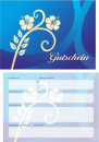 50 x Neutrale Geschenkgutscheine GP104 blaue Blüten