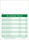 Terminzettel Maxi Terminblock in grün mit 10 Termine Nr.607